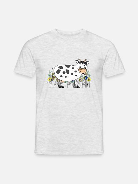 Vache - T-shirt homme - gris chiné