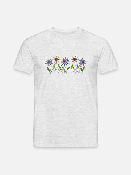 Fleur - T-shirt homme - gris chiné