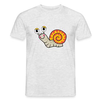 Happy Snail - Men's T-Shirt - heather grey - Front - AI Model Male 178 dark (178cm)