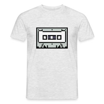 Cassette Idée cadeau rétro pixélisée - T-shirt homme - gris chiné - Devant - AI Model Male 178 dark (178cm)