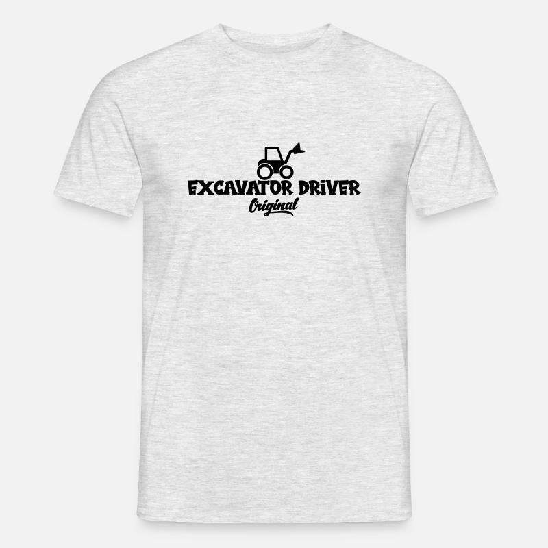 baggerfahrer - Männer T-Shirt - Grau meliert