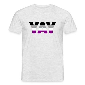 YAY asexuell - Männer T-Shirt - Grau meliert - Vorne - AI Model Male 178 dark (178cm)
