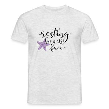 Resting Beach Face - Männer T-Shirt - Grau meliert - Vorne - AI Model Male 178 dark (178cm)