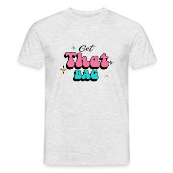 Design de t-shirt avant inspiré par le fait de gagner de l’argent - T-shirt homme - gris chiné - Devant - AI Model Male 178 dark (178cm)
