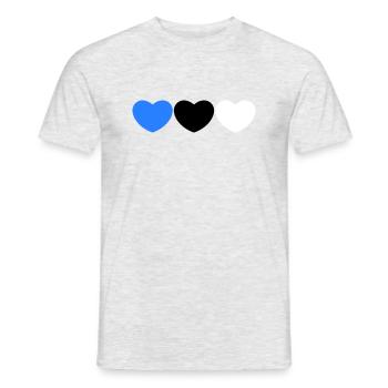 Estnisches Herz - Männer T-Shirt - Grau meliert - Vorne - AI Model Male 178 dark (178cm)