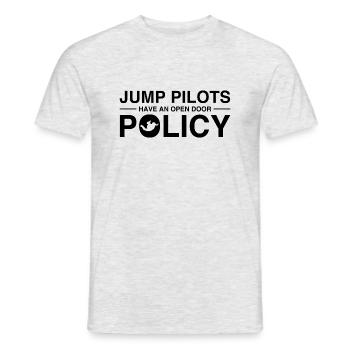 Les pilotes de saut ont une politique de porte ouverte - Parachutisme - T-shirt homme - gris chiné - Devant - AI Model Male 178 dark (178cm)