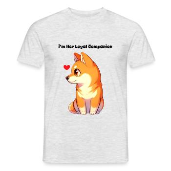 I'm her loyal champion - Hund mit Herz - Männer T-Shirt - Grau meliert - Vorne - AI Model Male 178 dark (178cm)