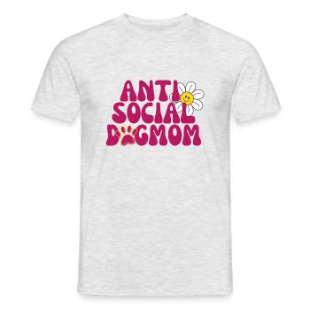 Anti Social Dogmom - Männer T-Shirt - Grau meliert - Vorne - AI Model Male 178 dark (178cm)