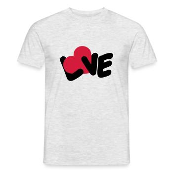 Love Text Valentinstag Logo Herz Liebe Statement - Männer T-Shirt - Grau meliert - Vorne - AI Model Male 178 dark (178cm)