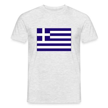 Griechenland Fahne Flagge - Männer T-Shirt - Grau meliert - Vorne - AI Model Male 178 dark (178cm)