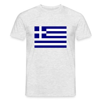 Greece flag - Men's T-Shirt - heather grey - Front - AI Model Male 178 dark (178cm)