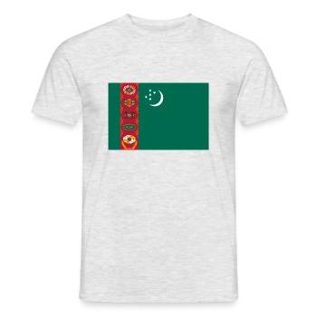 Turkmenistan Flagge - Männer T-Shirt - Grau meliert - Vorne - AI Model Male 178 dark (178cm)