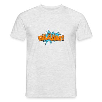 Bääm! Comic Lettering Symbol - Männer T-Shirt - Grau meliert - Vorne - AI Model Male 178 dark (178cm)