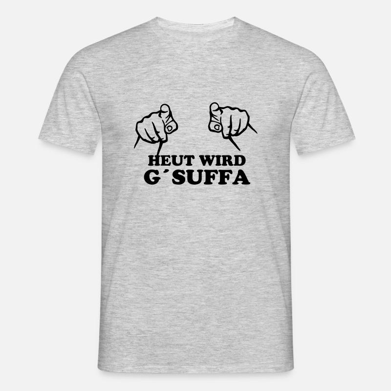 heut_wird_gsuffa - Männer T-Shirt - Grau meliert