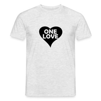 Un coeur d'amour noir - T-shirt homme - gris chiné - Devant - AI Model Male 178 dark (178cm)