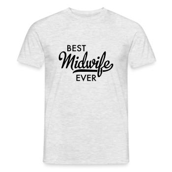 Sage-femme - T-shirt homme - gris chiné - Devant - AI Model Male 178 dark (178cm)