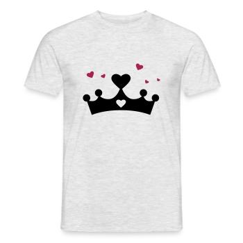 Princess, Crown, Hearts, Christmas, Birthday, Gift - T-shirt homme - gris chiné - Devant - AI Model Male 178 dark (178cm)