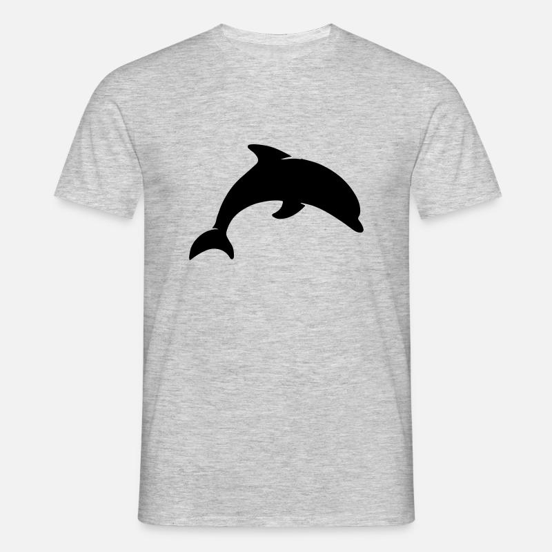 Delphin - Männer T-Shirt - Grau meliert