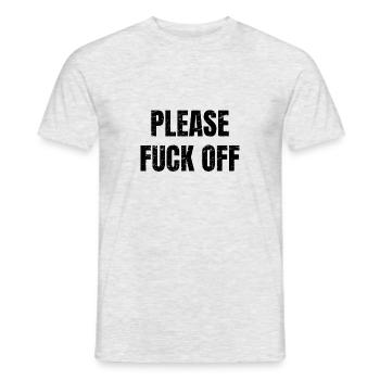 Please Fuck Off lettering - Men's T-Shirt - heather grey - Front - AI Model Male 178 dark (178cm)