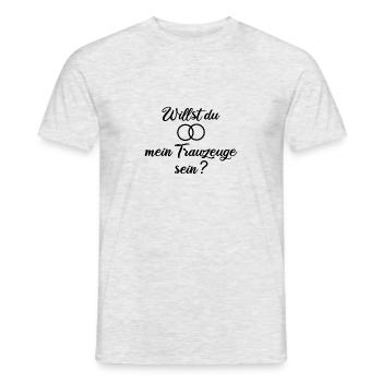 Willst du mein Trauzeuge sein? - Männer T-Shirt - Grau meliert - Vorne - AI Model Male 178 dark (178cm)