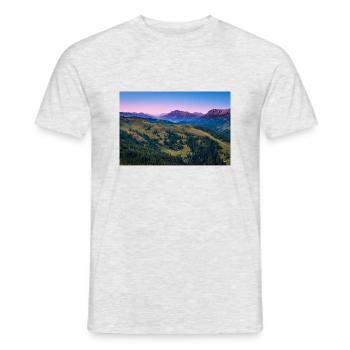Bergpanorama in den österreichischen Alpen - Männer T-Shirt - Grau meliert - Vorne - AI Model Male 178 dark (178cm)