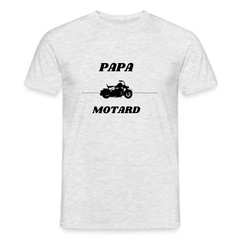 PAPA MOTARD cadeaux papa - T-shirt homme - gris chiné - Devant - AI Model Male 178 dark (178cm)