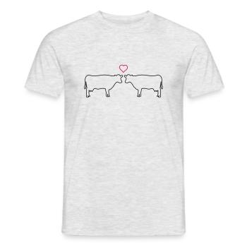cows in love - Männer T-Shirt - Grau meliert - Vorne - AI Model Male 178 dark (178cm)