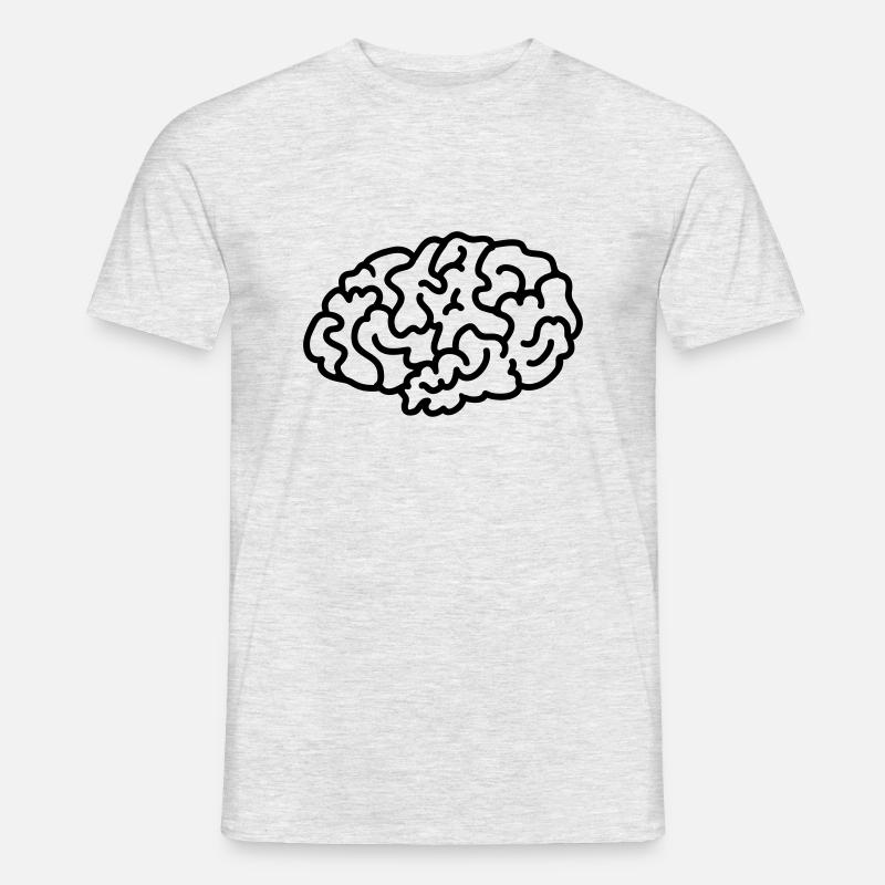 brain thinking - line - Men’s T-shirt - heather grey