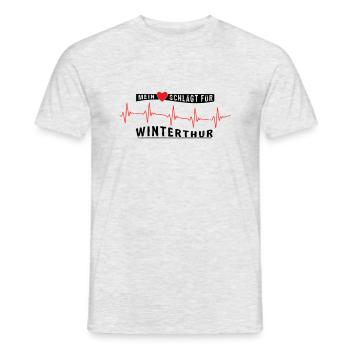 Mein Herz schlägt für Winterthur | VEKTOR - Männer T-Shirt - Grau meliert - Vorne - AI Model Male 178 dark (178cm)
