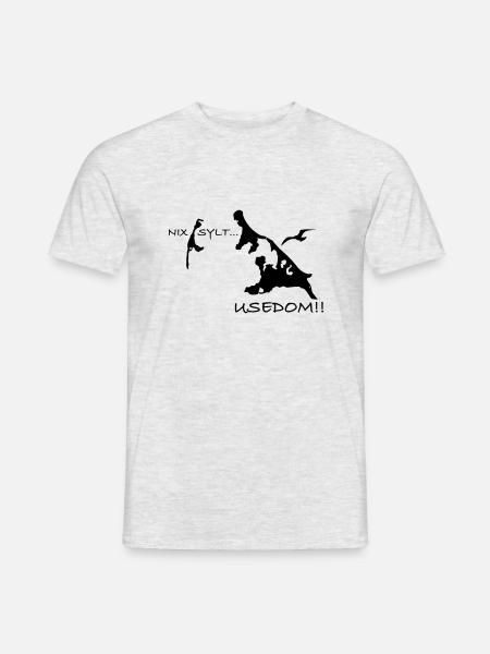 Nix Sylt... Usedom!! - Männer T-Shirt - Grau meliert