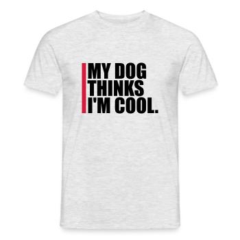 Dog thinks in the cool - Men's T-Shirt - heather grey - Front - AI Model Male 178 dark (178cm)