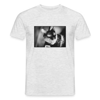 Meine lustige Katze - Männer T-Shirt - Grau meliert - Vorne - AI Model Male 178 dark (178cm)