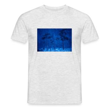 Schneestrum im Hamra Nationalpark in Schweden - Männer T-Shirt - Grau meliert - Vorne - AI Model Male 178 dark (178cm)