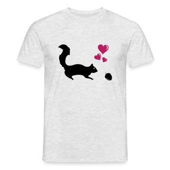 Eichhörnchen Love - Männer T-Shirt - Grau meliert - Vorne - AI Model Male 178 dark (178cm)