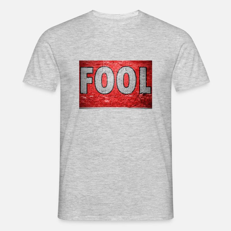 Fool Graffiti - Männer T-Shirt - Grau meliert