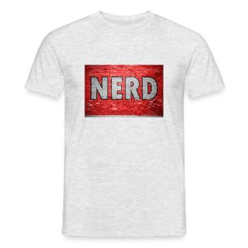 Nerd Graffiti on Brick Wall - Men's T-Shirt - heather grey - Front - AI Model Male 178 dark (178cm)
