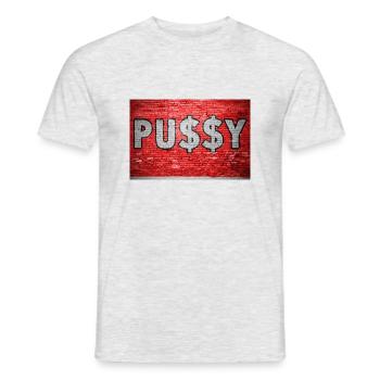 Pussy with Dollar Signs $ Brick Wall Graffit - T-shirt homme - gris chiné - Devant - AI Model Male 178 dark (178cm)