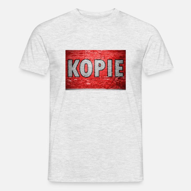 Kopie Ziegelsteinmauer Graffiti - Männer T-Shirt - Grau meliert