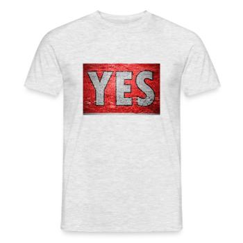 Yes Brick Wall Graffiti - Men's T-Shirt - heather grey - Front - AI Model Male 178 dark (178cm)