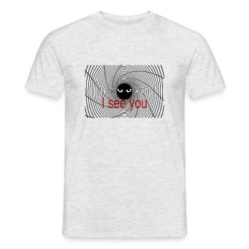 spirale mit Augen - Männer T-Shirt - Grau meliert - Vorne - AI Model Male 178 dark (178cm)