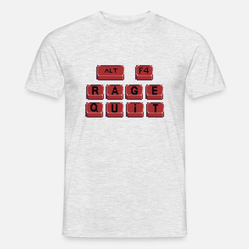 Rage quit - Männer T-Shirt - Grau meliert