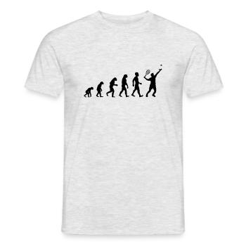 evolution badminton - Männer T-Shirt - Grau meliert - Vorne - AI Model Male 178 dark (178cm)