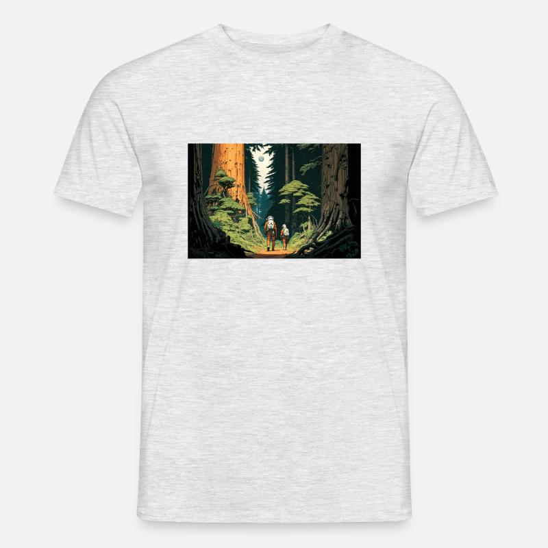 Interstelar im Wald - Männer T-Shirt - Grau meliert