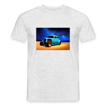 Hot Rod at night - Men's T-Shirt - heather grey - Front - AI Model Male 178 dark (178cm)