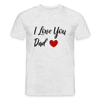 I Love Dad - Cadeaux pour papa - T-shirt homme - gris chiné - Devant - AI Model Male 178 dark (178cm)