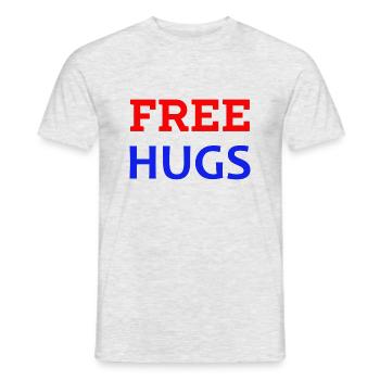 Free Hugs - T-shirt homme - gris chiné - Devant - AI Model Male 178 dark (178cm)