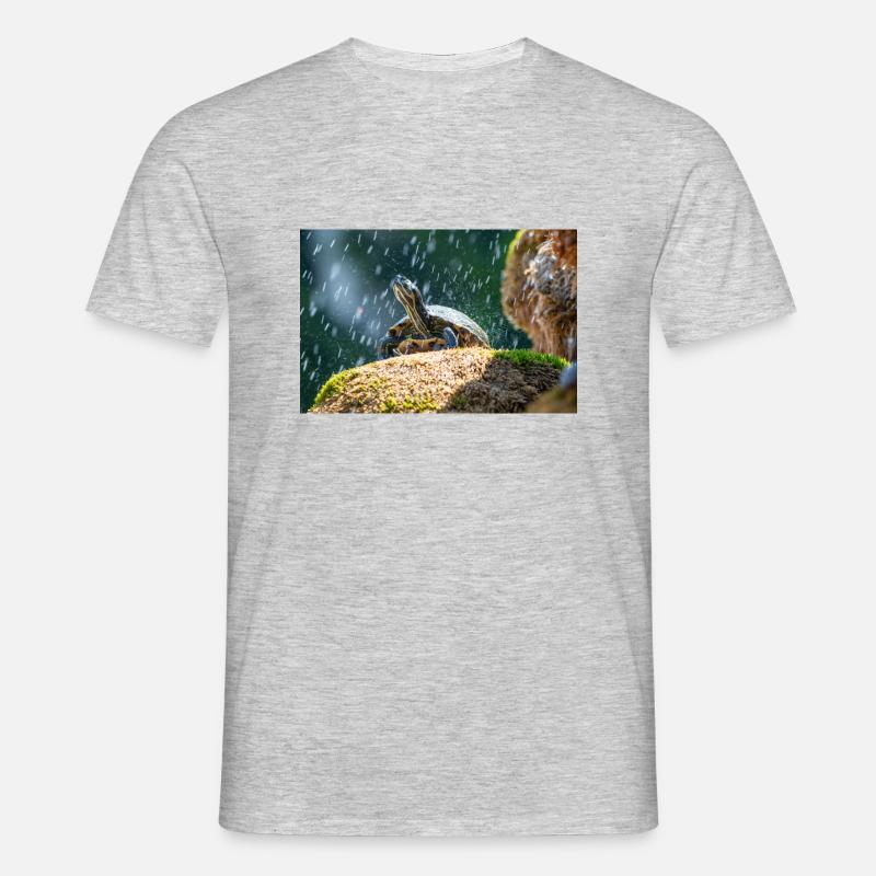 Gelbbauch-Slider Trachemys scripta scripta - Männer T-Shirt - Grau meliert
