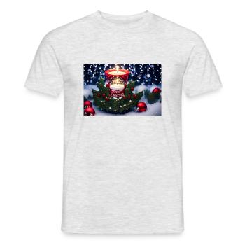 Noël - T-shirt homme - gris chiné - Devant - AI Model Male 178 dark (178cm)