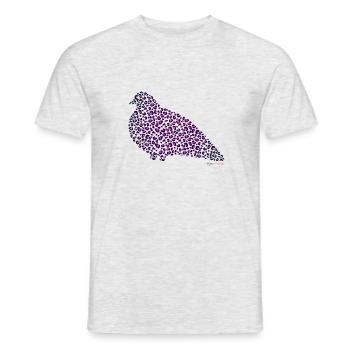 Leo Pattern and Doves - Pigeon Flair in Purple - Men's T-Shirt - heather grey - Front - AI Model Male 178 dark (178cm)