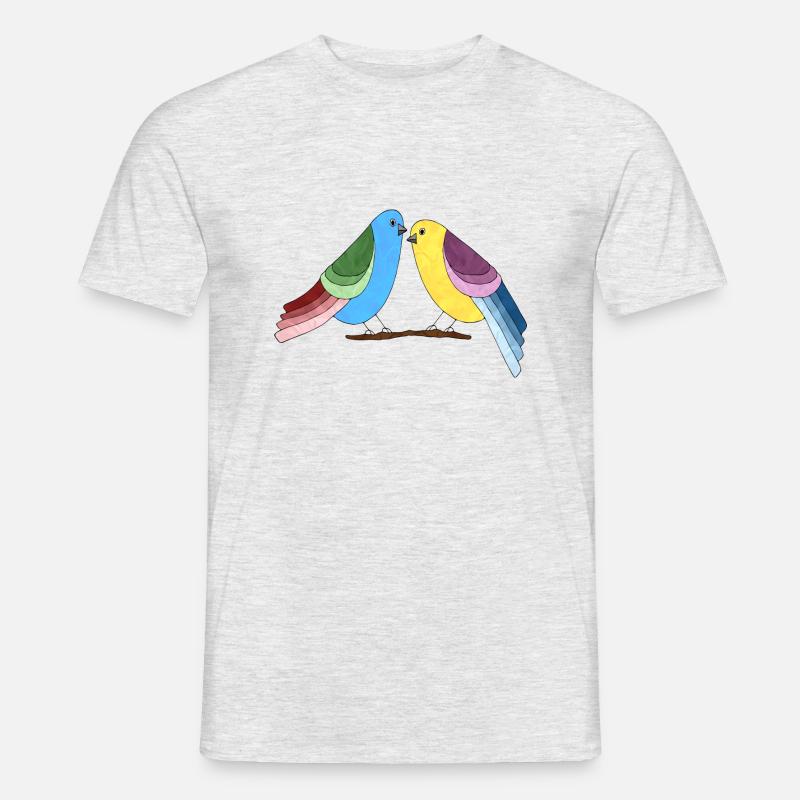 Vögel - Männer T-Shirt - Grau meliert